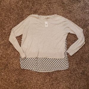 NWT LOFT Mixed Media Top